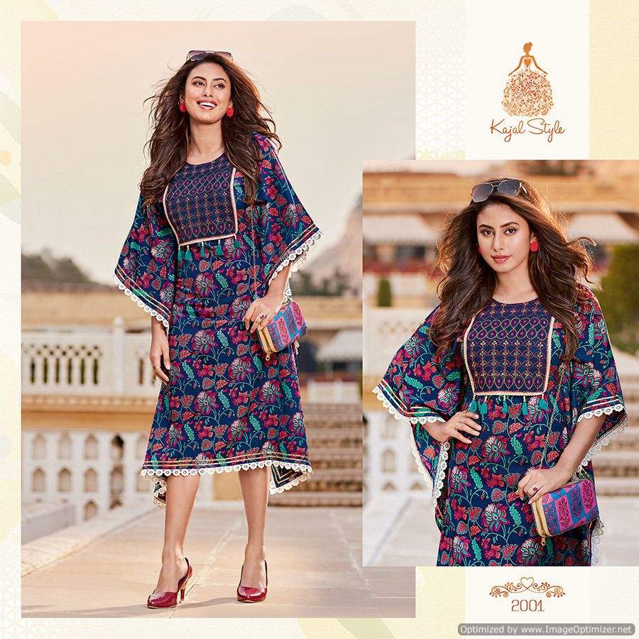 Cocktail 2 Stylish Fancy Ethnic Wear Cotton Kaftan Kurti Collection
